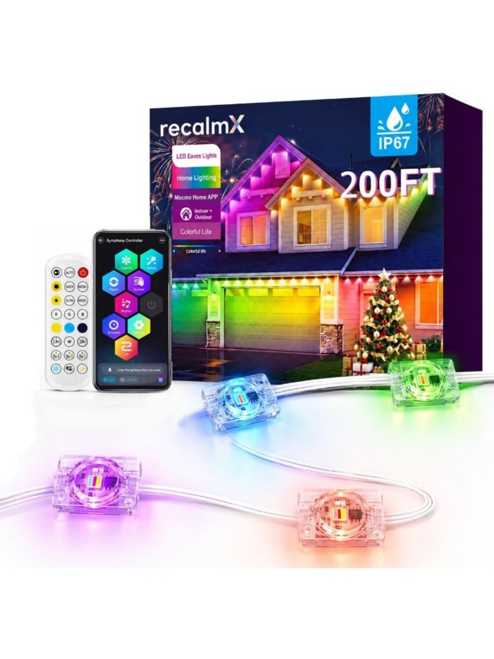 200ft Permanent Outdoor Lights for House Outside with App/Remote IP67 Waterproof